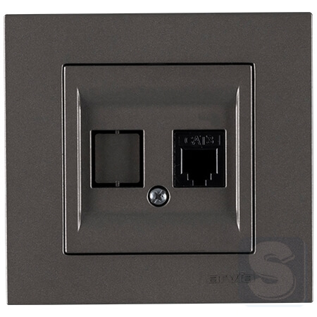 Розетка телефонна TF cat 3 Arvia Electric KAREN Антрацит (20 06 2000 221)